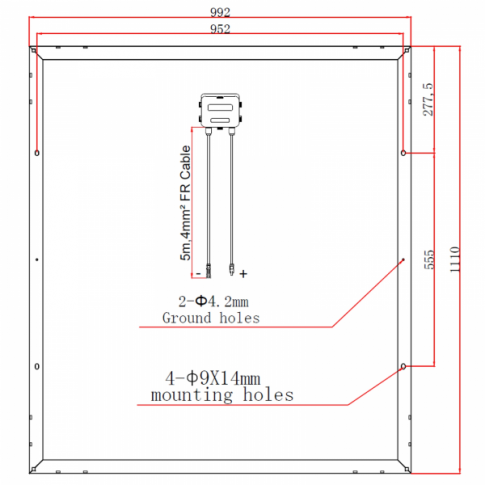 200W 12V solar panel with 5m cable