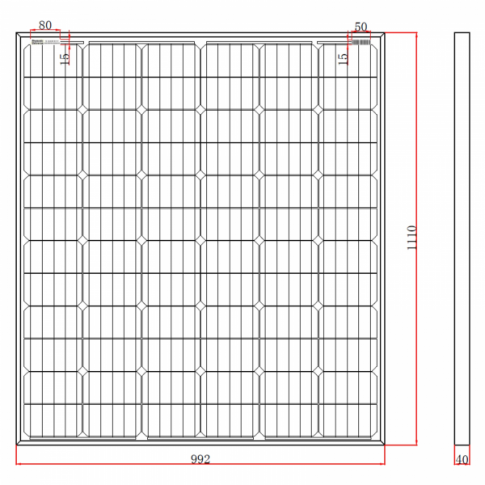 200W 12V solar panel with 5m cable
