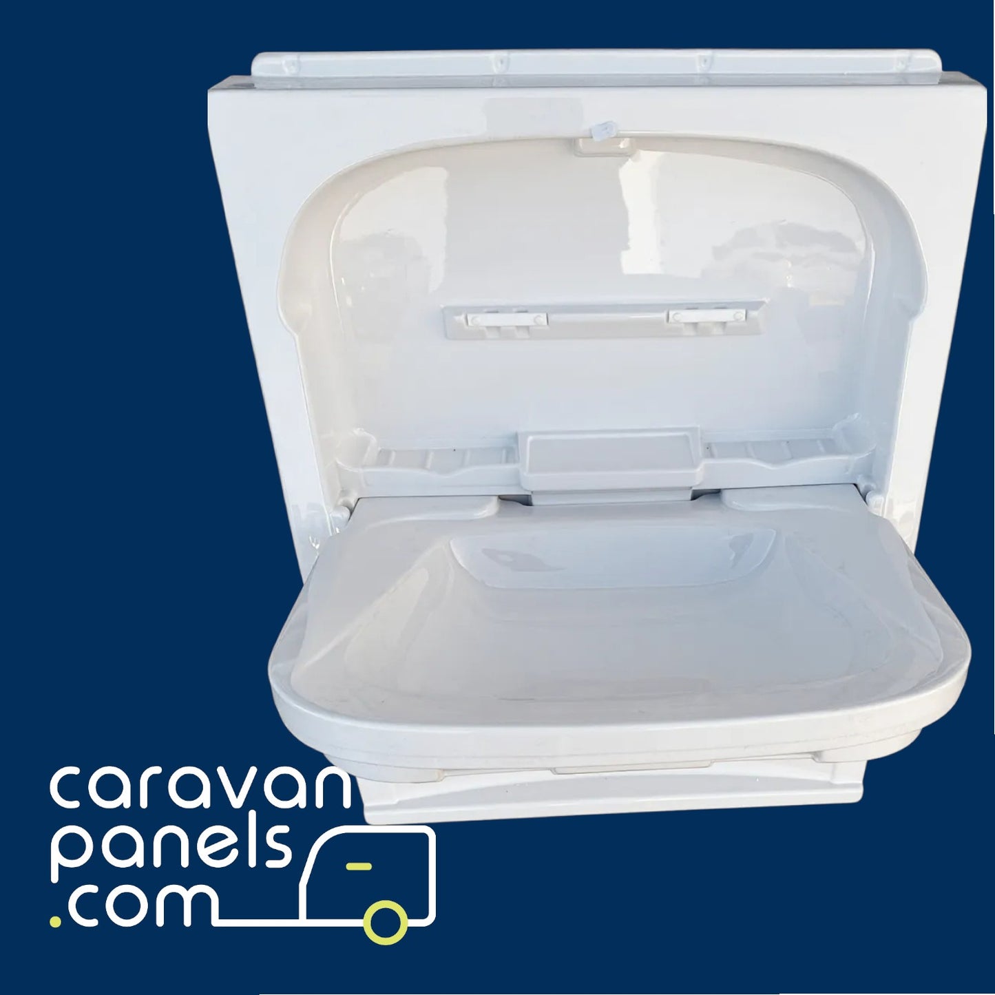 CONTESSA TIP UP FOLDING BATHROOM CARAVAN MOTORHOME WHITE VANITY BASIN 310068