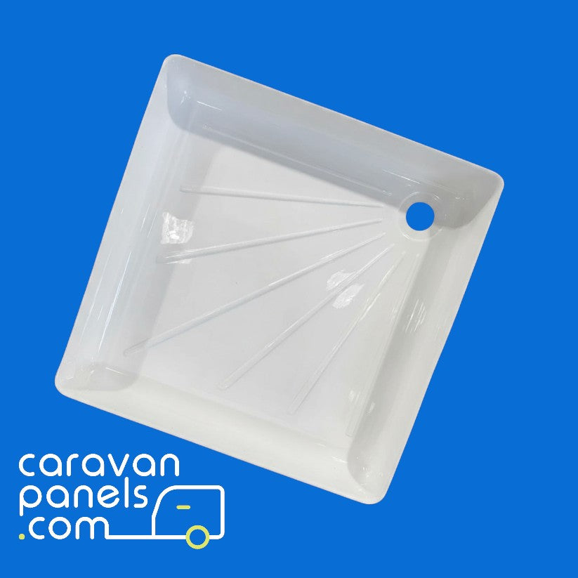 BASIC CARAVAN SHOWER TRAY 585 x 585 MM WHITE CAMPERVAN MOTORHOME 310140