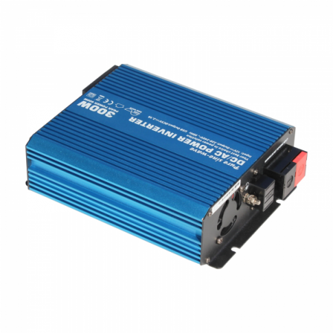 300W 12V pure sine wave power inverter 230V AC output (UK socket), with powerful USB charging port