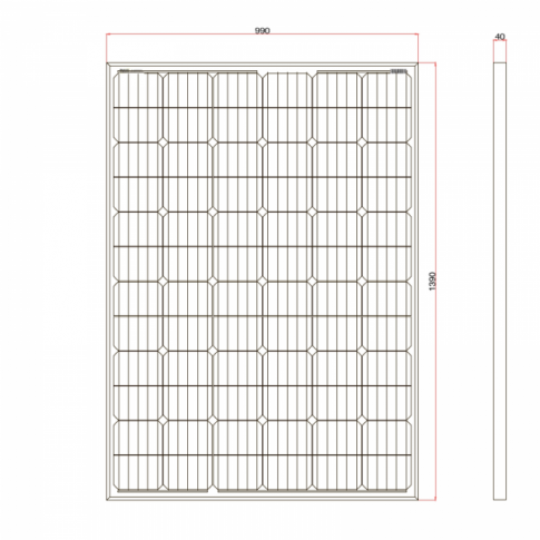 250W 12V solar panel with 5m cable