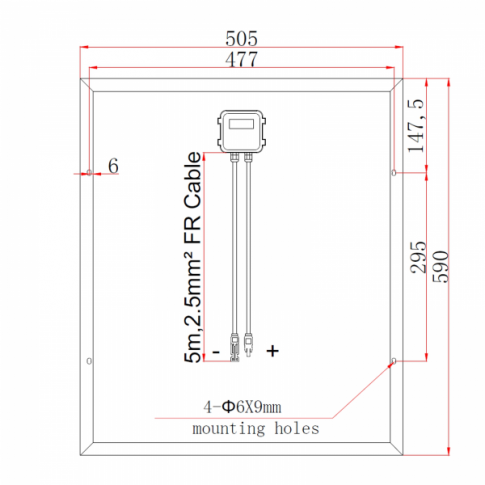 100W (50W+50W) solar panels with 2 x 5m cable