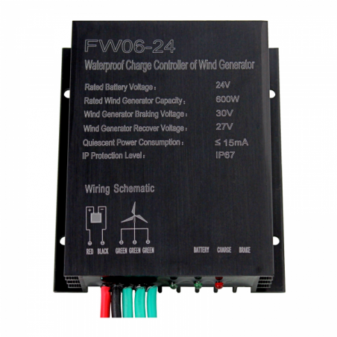 600W 24V Waterproof wind charge controller / regulator for 24V wind turbines up to 600W