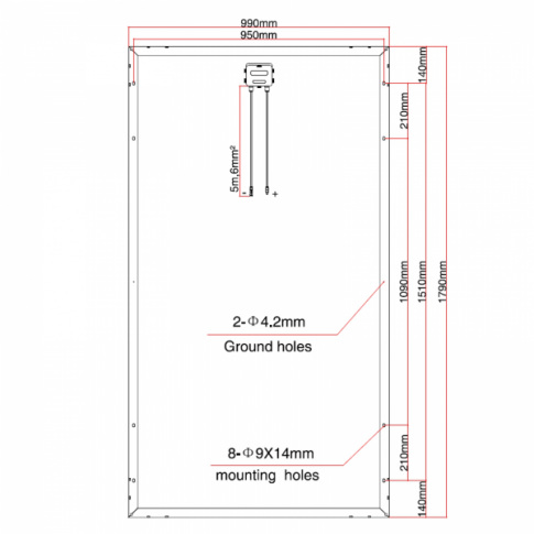 320W 12V solar panel with 5m cable