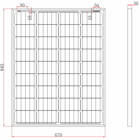 100W 12V solar panel with 5m cable