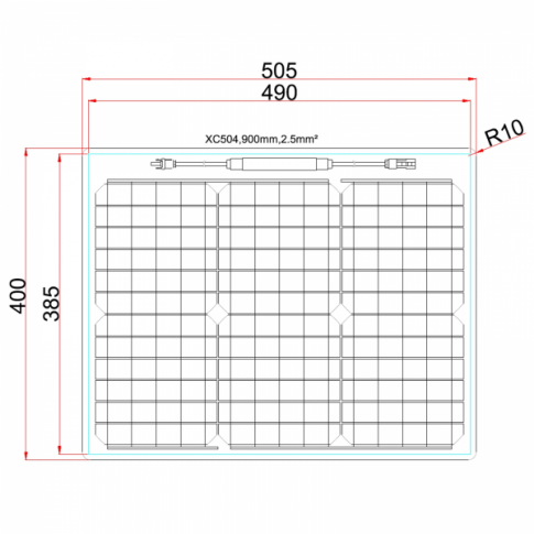 30W 12V Reinforced Semi-flexible solar charging kit