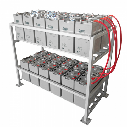 2.4kW 48V Complete Off-grid solar power system with 8 x 300W solar panels, 5kW hybrid inverter and a 24kWh battery bank