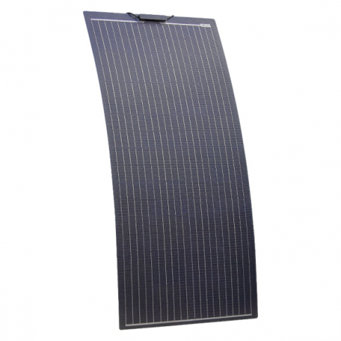 160W black reinforced semi-flexible solar panel with a durable ETFE coating