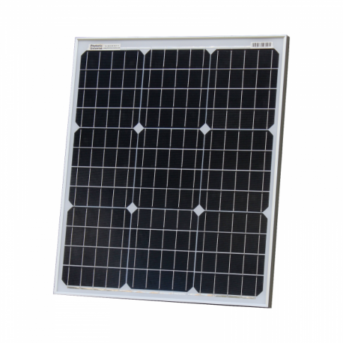 50W 12V solar charging kit with 10A controller, mounting brackets and cables