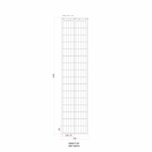 100W Reinforced Ultra-narrow semi-flexible solar panel with a durable ETFE coating