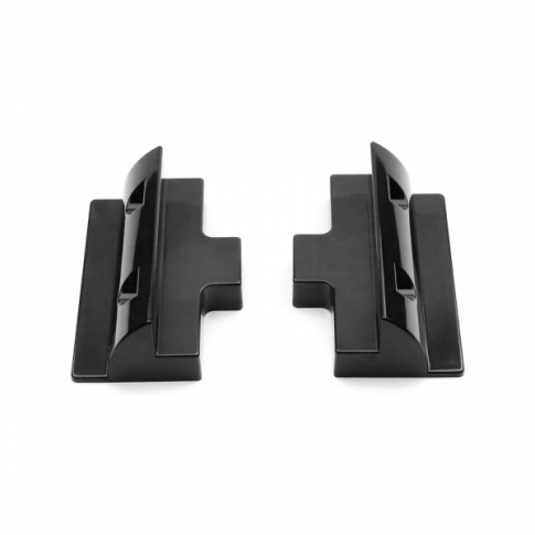 Set of 2 lightweight black plastic side mounting brackets for campervan, caravan, motorhome, boat or any flat roofs and surfaces