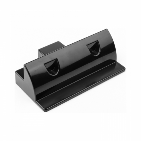 Set of 2 lightweight black plastic side mounting brackets for campervan, caravan, motorhome, boat or any flat roofs and surfaces